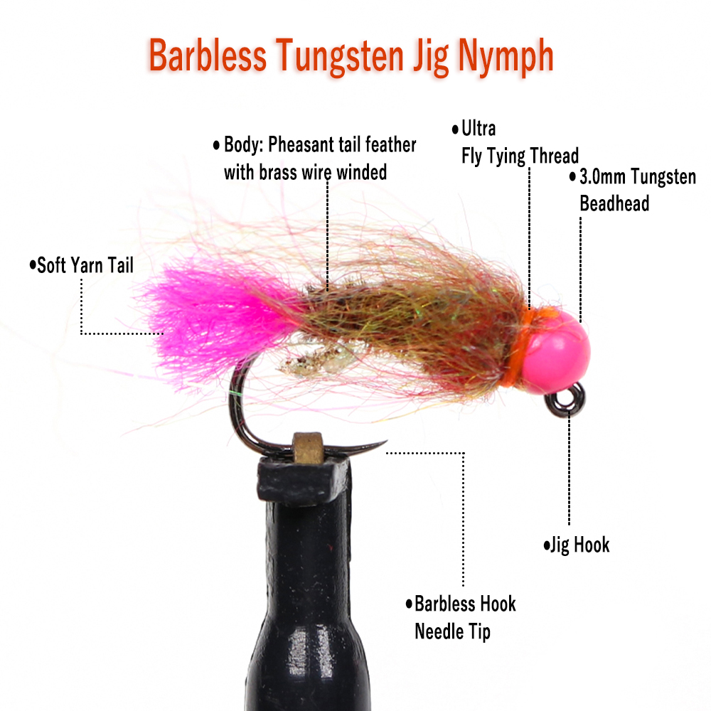 Wifreo 12pcs Tungsten Beadhead – Fishing Hook Barbless Bewertung und Preis