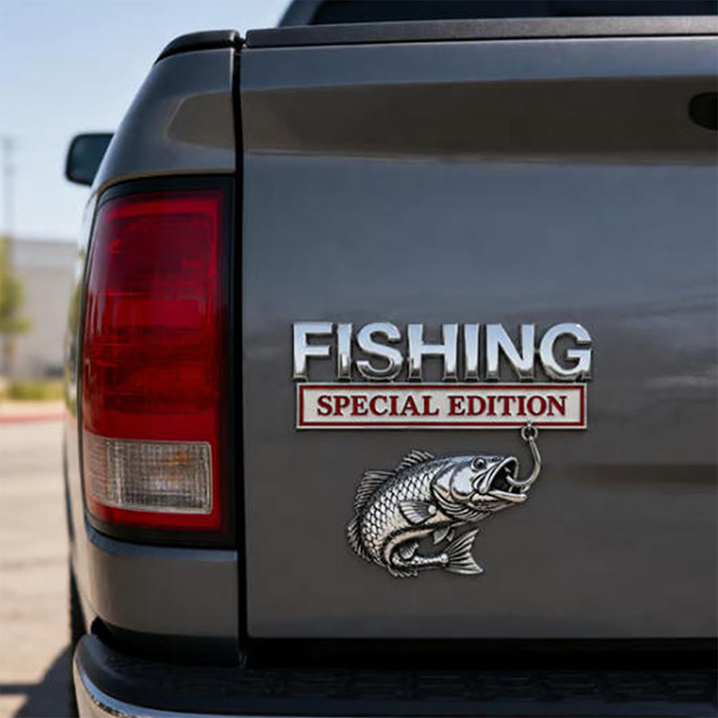 Chrome Fishing Car Badge Metal – Fishing Hook Bewertung und Preis