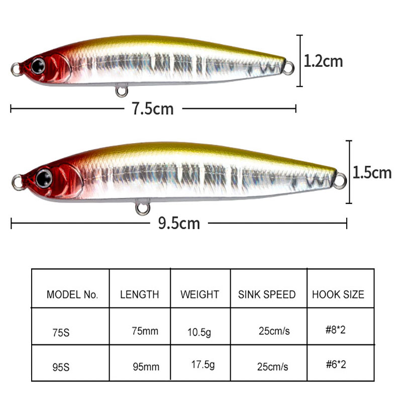 Water Sniper 10.5g 75mm Jerk P – Fishing Hook Treble Bewertung und Preis