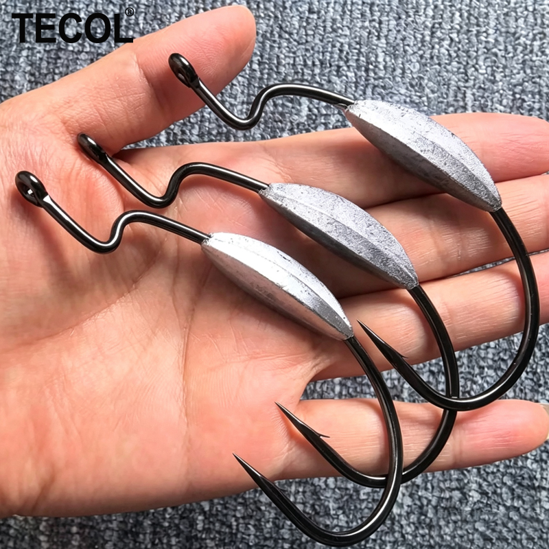 TECOL 3PCS 6/0 8/0 10/0 Weight – Fishing Hook Weedless Bewertung und Preis