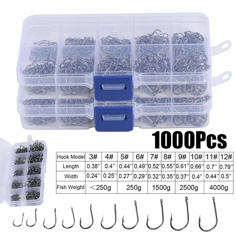 50-1600Pcs/BoxFishing Hooks Ca – Fishing Hook Circle Bewertung und Preis