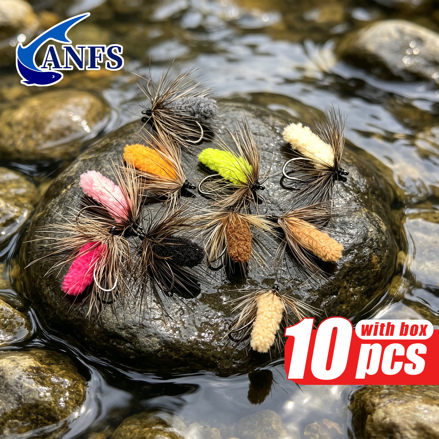 ANFS 10pcs Mop Fly Assorted Co – Fishing Hook Assortment Bewertung und Preis
