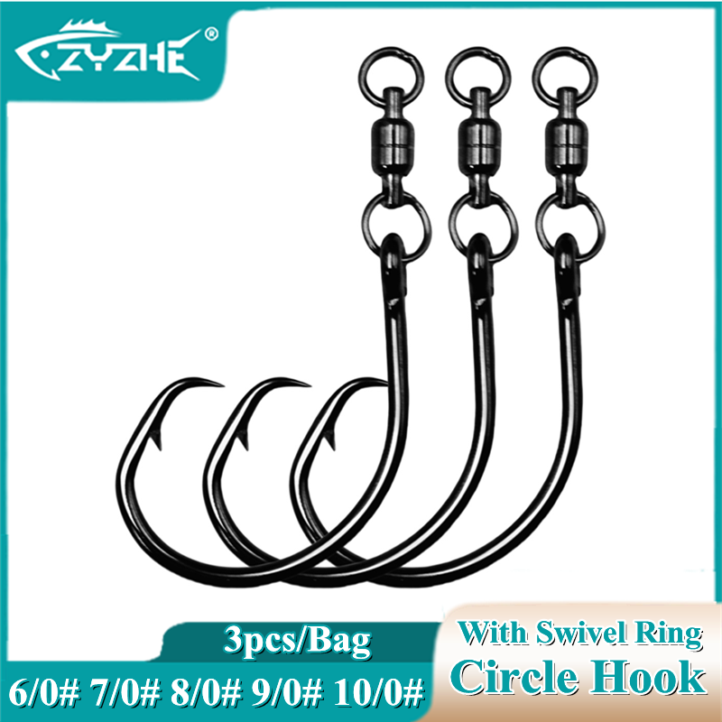 ZYZHE 3/6/9pcs Circle Hooks Wi – Fishing Hook Circle Bewertung und Preis