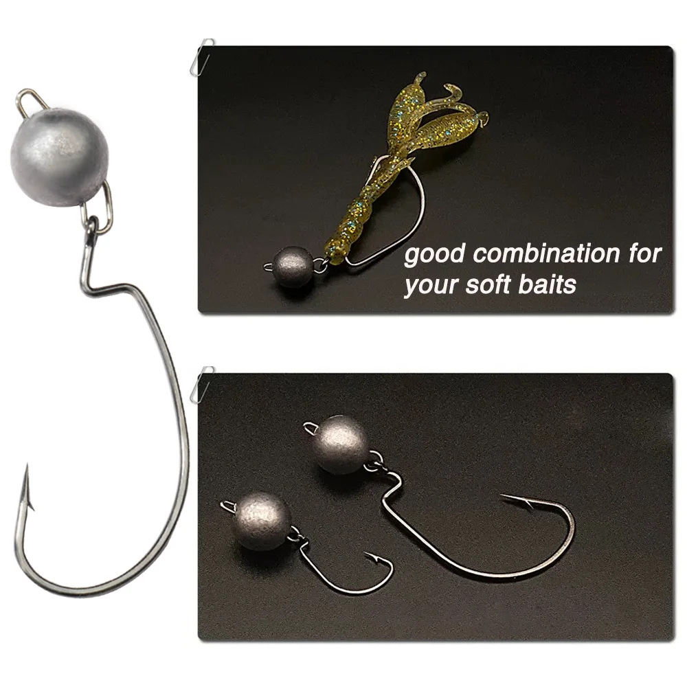 5Pcs Metal Jig Head Worm Hooks – Fishing Hook Weedless Bewertung und Preis