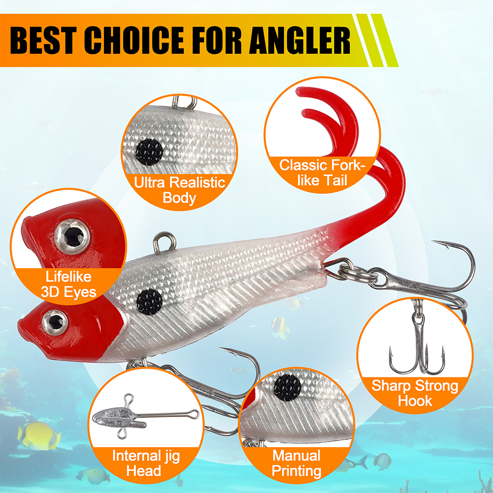 10Pcs/5Pcs Soft Fishing Lures  – Fishing Hook Treble Bewertung und Preis