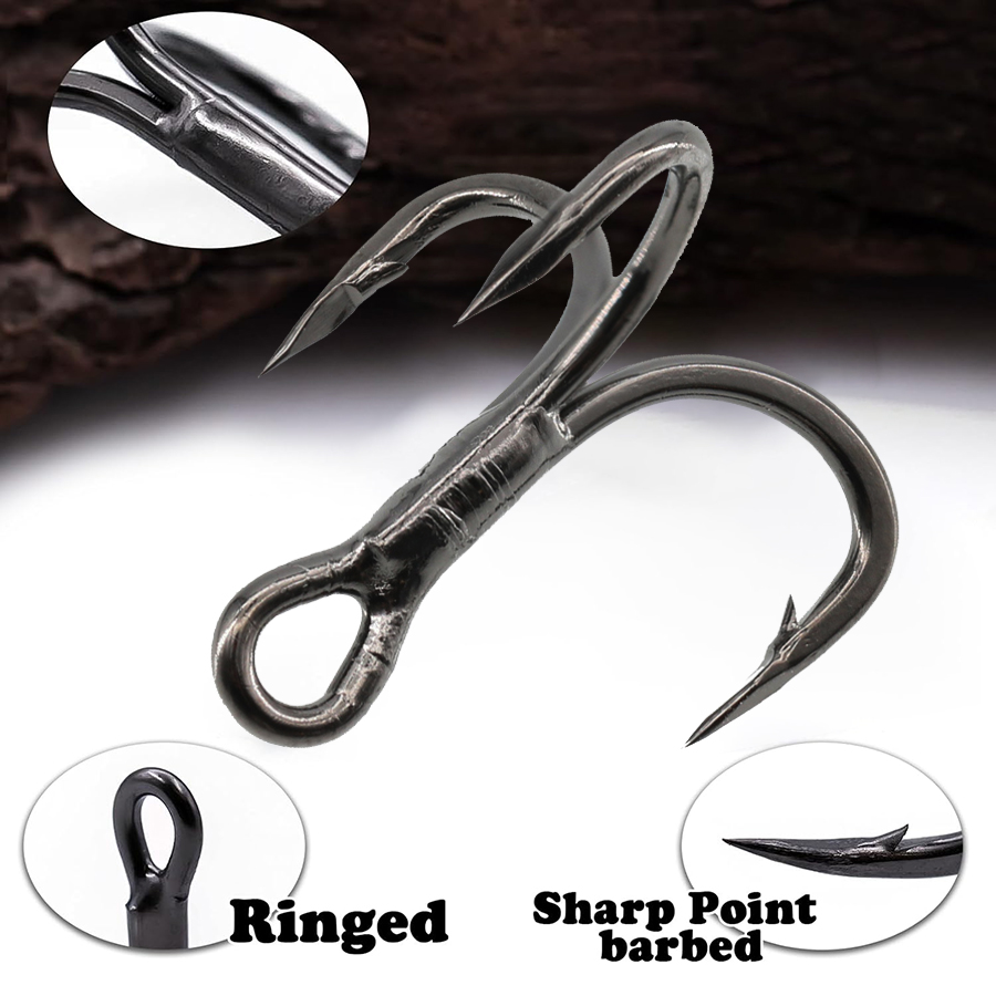 6X Fishing Treble Hooks Black  – Fishing Hook Offset Bewertung und Preis
