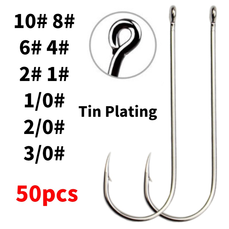 50pcs Long Shank Saltwater Cir – Fishing Hook Circle Bewertung und Preis