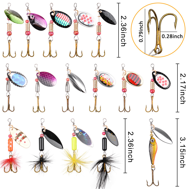 5/10/16Pcs Spinner Fishing Lur – Fishing Hook Treble Bewertung und Preis