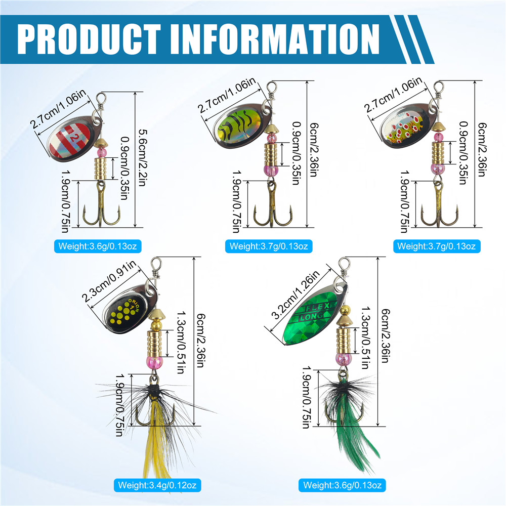 5/10/16Pcs Spinner Fishing Lur – Fishing Hook Treble Bewertung und Preis